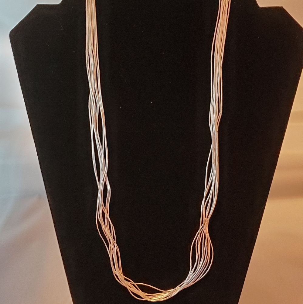 Nwot 10 Strands liquid sterling silver necklace